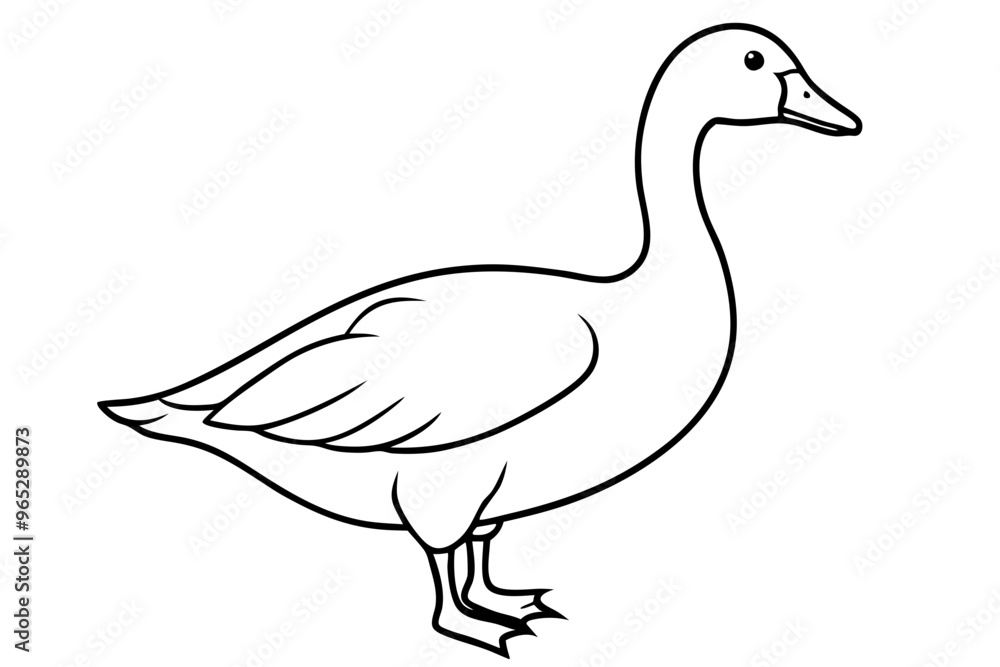 Goose line art vector, goose outline icon Goose line art vector, goose outline icon