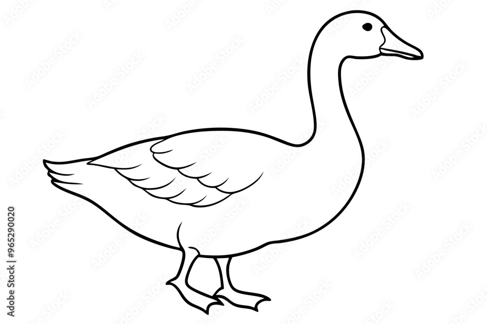Goose line art vector, goose outline icon Goose line art vector, goose outline icon