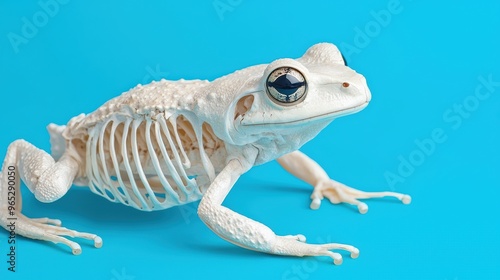 Detailed Amphibian Skeleton: Frog Bone Anatomy Scientific Reference with Copy Space, 8K High Detail Resolution photo