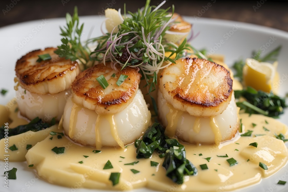 Closeup of seared scallops
Closeup of seared scallops