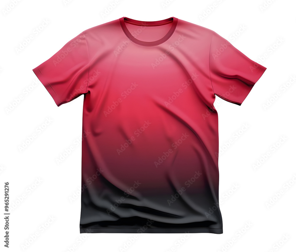 Red and Black Gradient T-Shirt Mockup. Isolated on transparent background Red and Black Gradient T-Shirt Mockup. Isolated on transparent background
