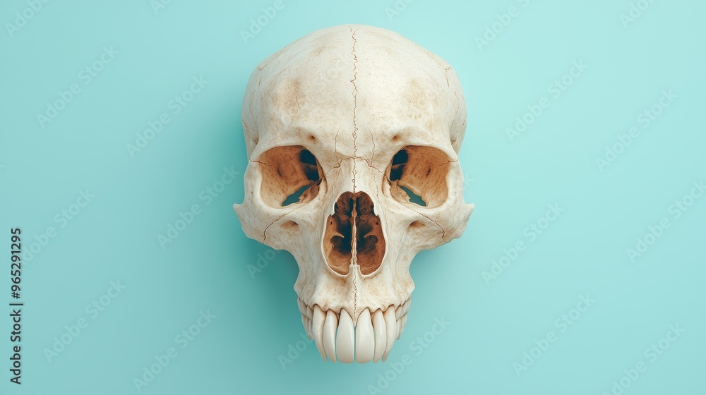 Obraz premium Detailed Rodent Skull Anatomy - High Resolution Biological Illustration with Copy Space for Text