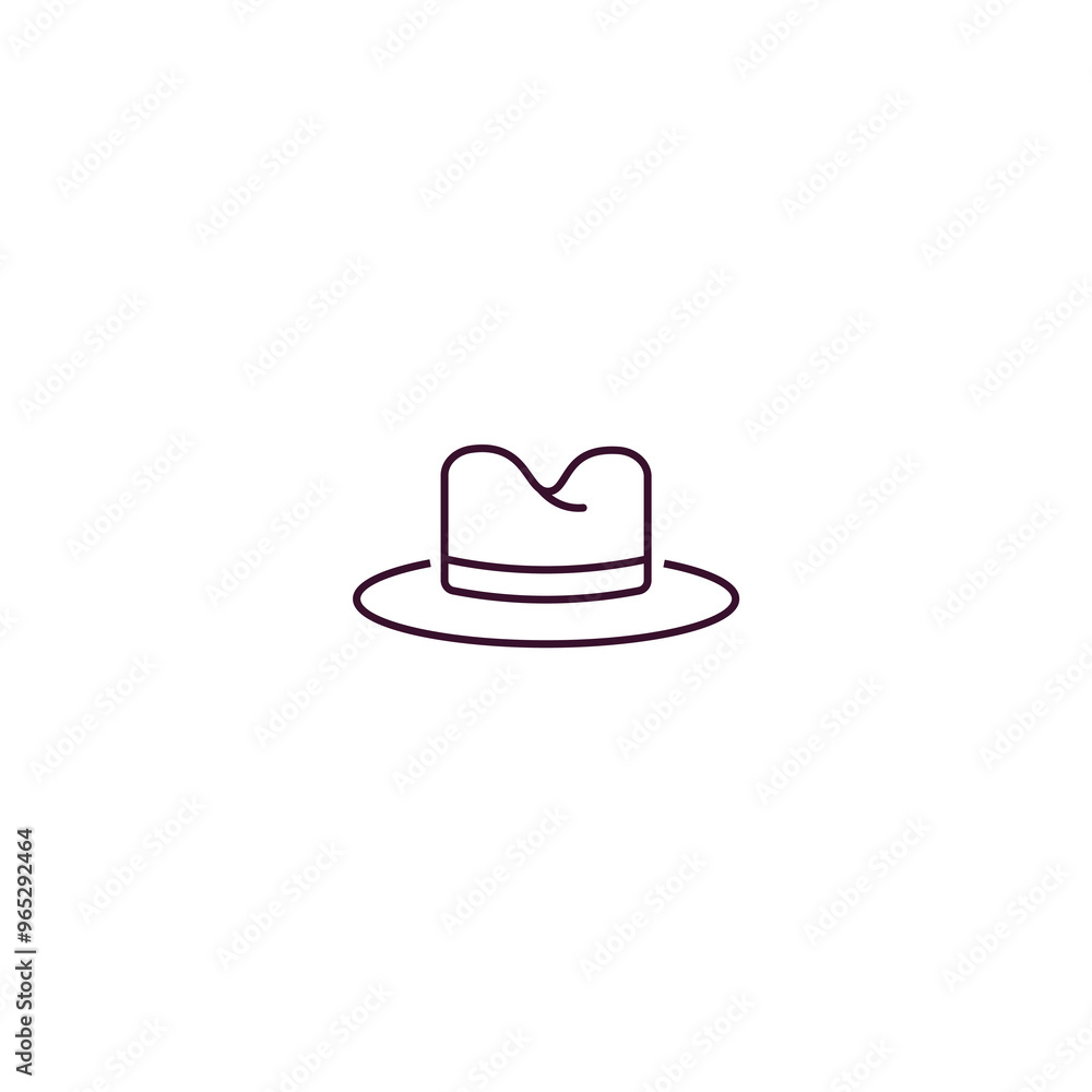men hat outline icon. Linear vector from clothes concept. Thin line men hat icon isolated on white background men hat outline icon. Linear vector from clothes concept. Thin line men hat icon isolated on white background