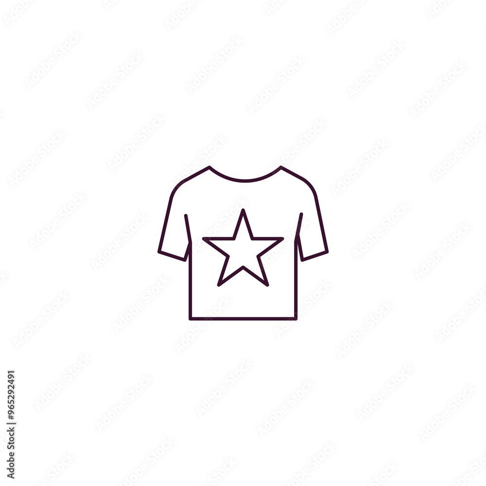 t shirt with design outline icon. Linear vector from clothes concept. Thin line t shirt with design icon isolated on white background t shirt with design outline icon. Linear vector from clothes concept. Thin line t shirt with design icon isolated on white background