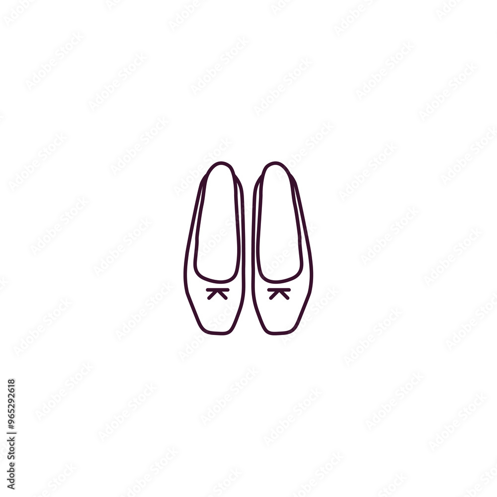 ballets flats outline icon. Linear vector from clothes concept. Thin line ballets flats icon isolated on white background ballets flats outline icon. Linear vector from clothes concept. Thin line ballets flats icon isolated on white background