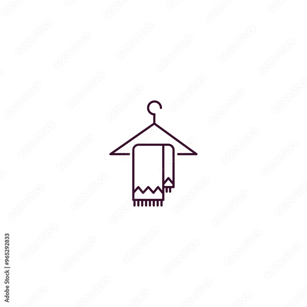 scarf on hanger outline icon. Linear vector from clothes concept. Thin line scarf on hanger icon isolated on white background scarf on hanger outline icon. Linear vector from clothes concept. Thin line scarf on hanger icon isolated on white background