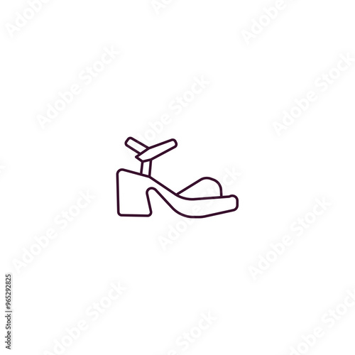 platform sandals outline icon. Linear vector from clothes concept. Thin line platform sandals icon isolated on white background