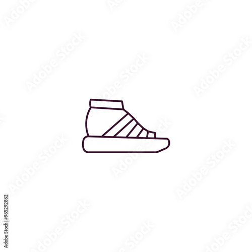 gladiator sandal outline icon. Linear vector from clothes concept. Thin line gladiator sandal icon isolated on white background