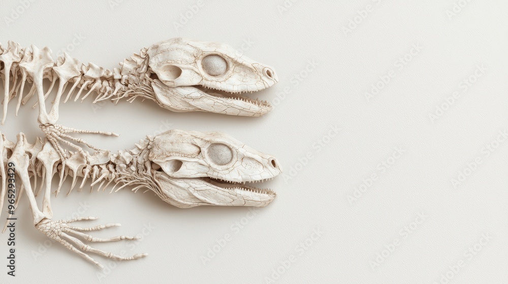 Fototapeta premium Evolutionary Anatomy of Reptiles: Detailed Bone Changes Zoological Illustration with Copy Space for Text in 8K High Detail