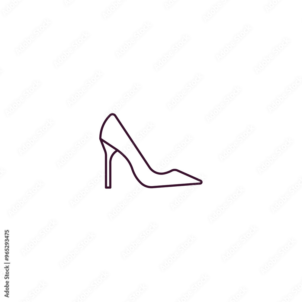 high heel outline icon. Linear vector from clothes concept. Thin line high heel icon isolated on white background high heel outline icon. Linear vector from clothes concept. Thin line high heel icon isolated on white background