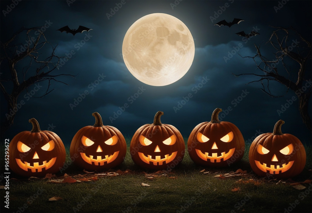 halloween background with pumpkin and bats halloween background with pumpkin and bats