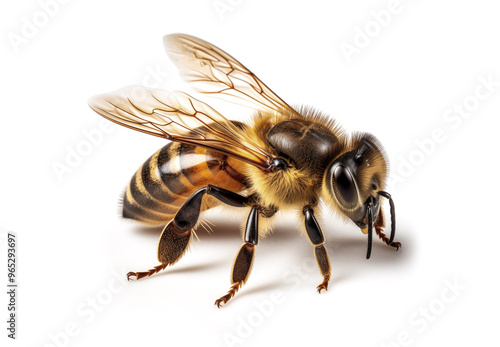 bee isolated on white background. bee or honeybee