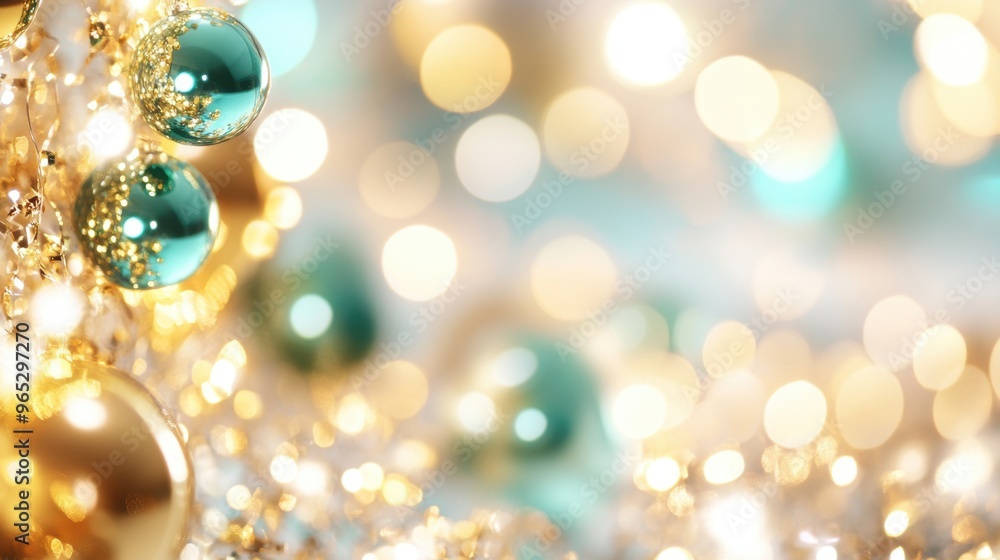 Vibrant green and gold lights shimmer softly, creating a warm and enchanting ambiance for festive gatherings during the holiday season Vibrant green and gold lights shimmer softly, creating a warm and enchanting ambiance for festive gatherings during the holiday season