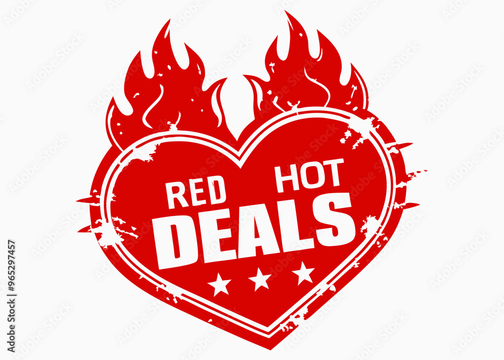 grunge red stamp with text RED HOT DEALS vector illustration, isolated grunge red stamp with text RED HOT DEALS vector illustration, isolated