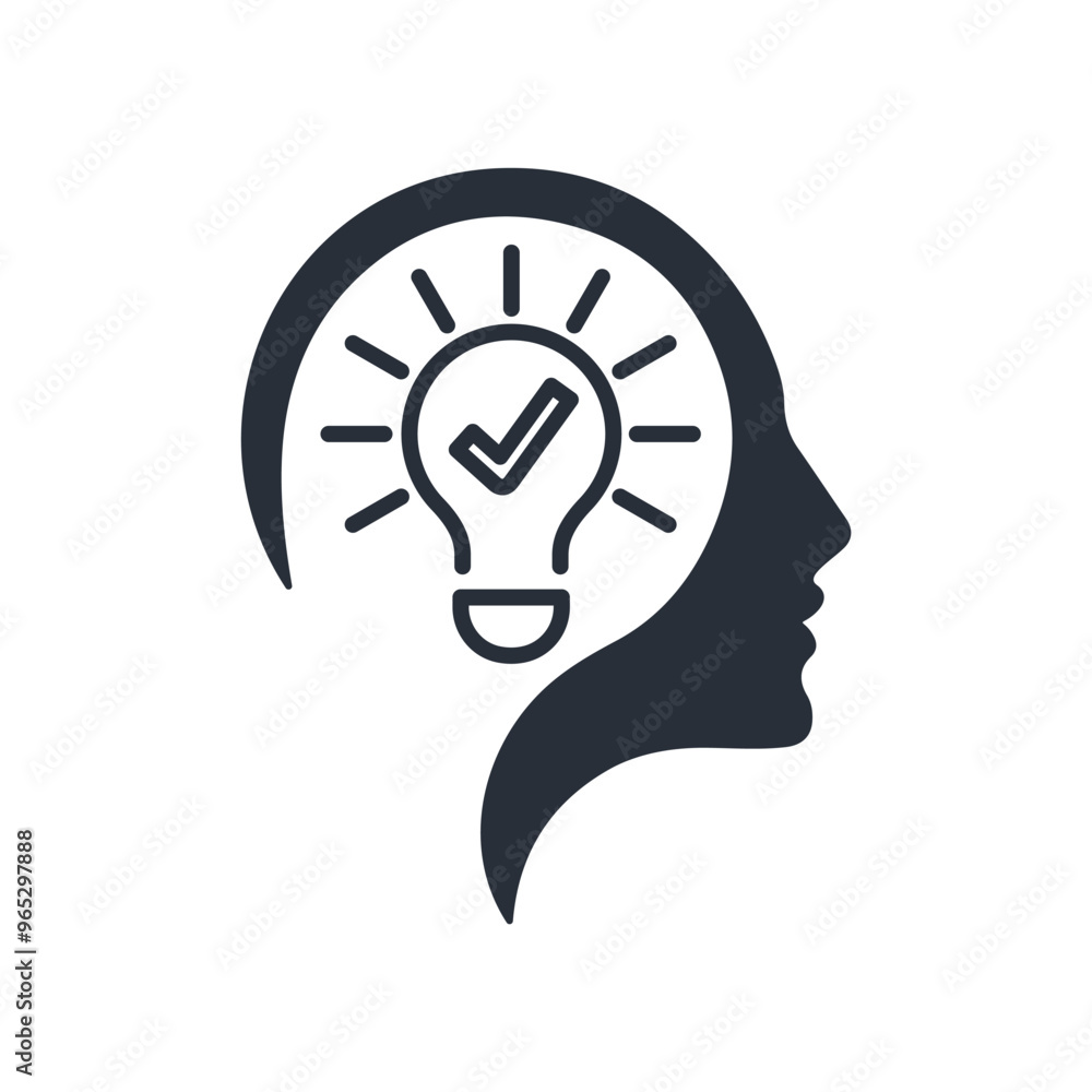 Important thought. Clever think. Vector linear icon isolated on white background. Important thought. Clever think. Vector linear icon isolated on white background.