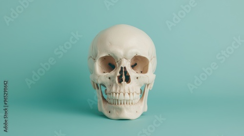 Detailed Synthetic Skull Model for Anatomical Education with Copy Space, 8K Resolution