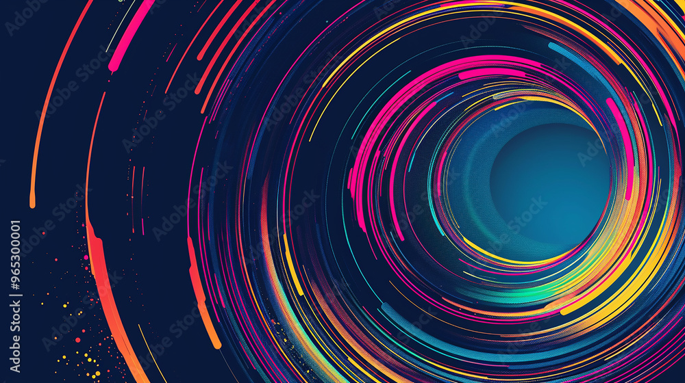 Create bright, concentric circles of colorful lines pulsating
Create bright, concentric circles of colorful lines pulsating