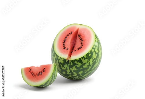 Watermelon is red in wahit background photo