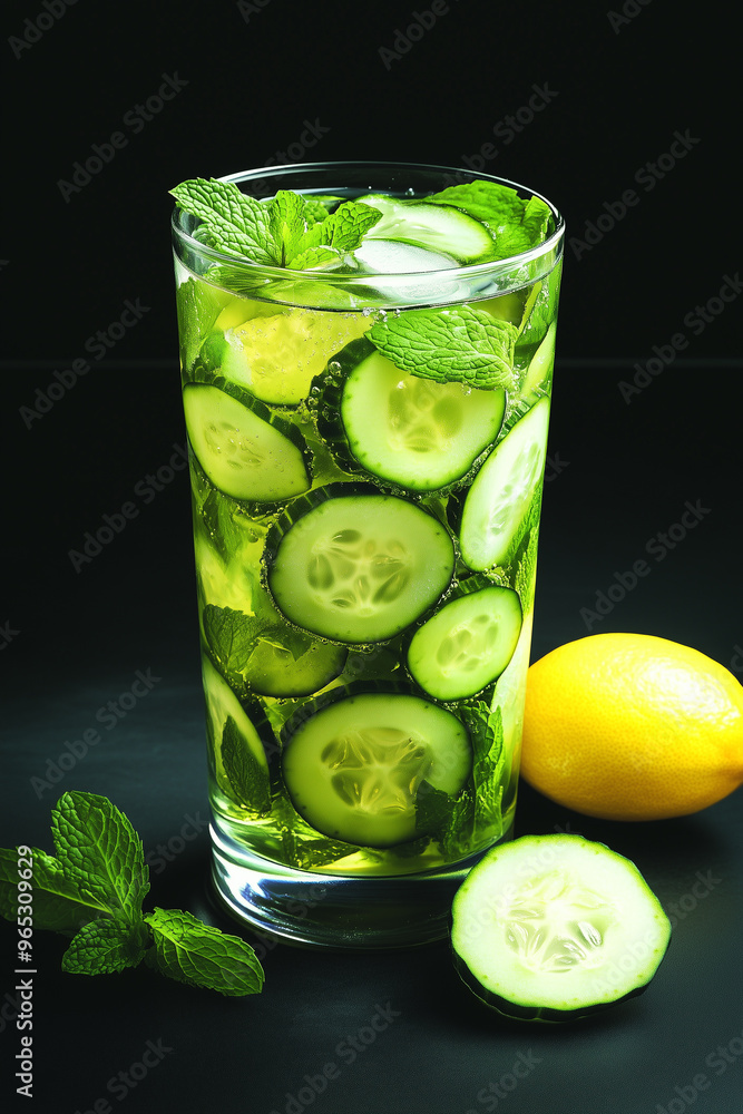 Refreshing water with cucumbers Refreshing water with cucumbers