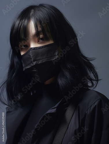 woman in black mask photo