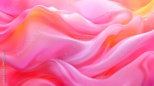 Abstract Pink and Orange Swirling Liquid Background