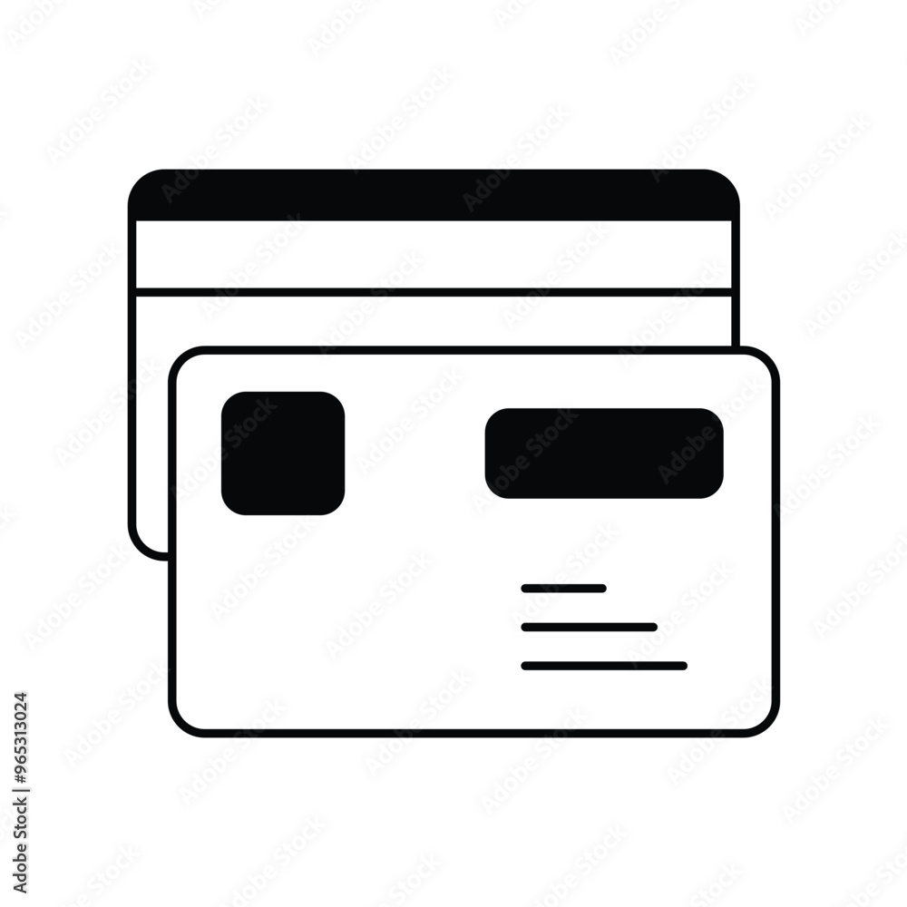credit card glyph icon with white background vector stock illustration credit card glyph icon with white background vector stock illustration