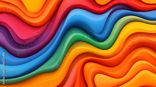 Abstract Rainbow Wave Background