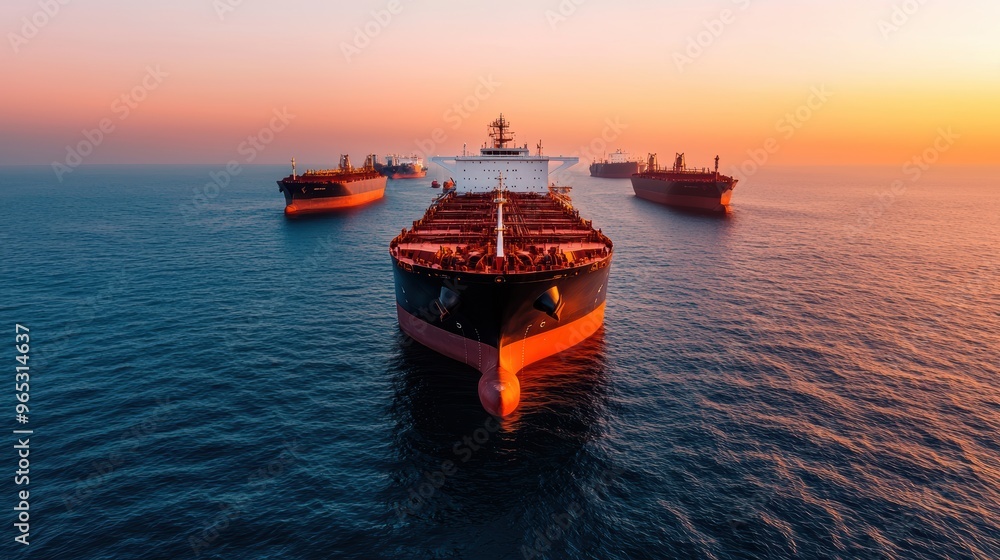 Obraz premium Evolution of Oil Shipping Methods: Transportation History in the Shipping Industry with Copy Space for Text in 8K High Detail
