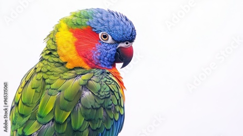Close-up Portrait of a Rainbow Lorikeet with Vibrant Feathers