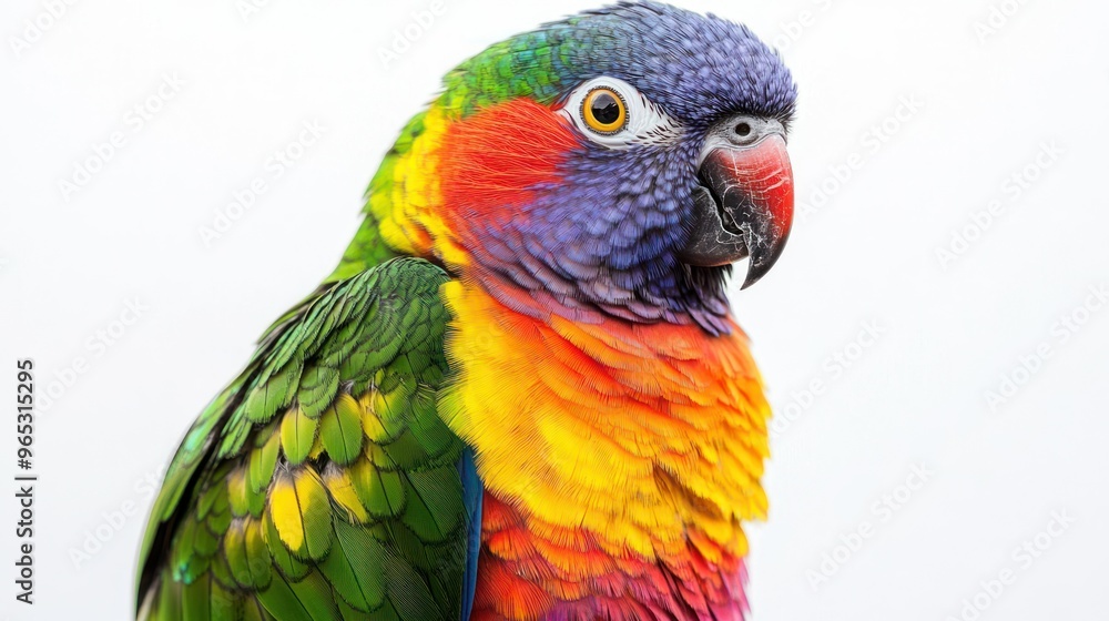 Close-up of a Rainbow Lorikeet with Vibrant Feathers Close-up of a Rainbow Lorikeet with Vibrant Feathers
