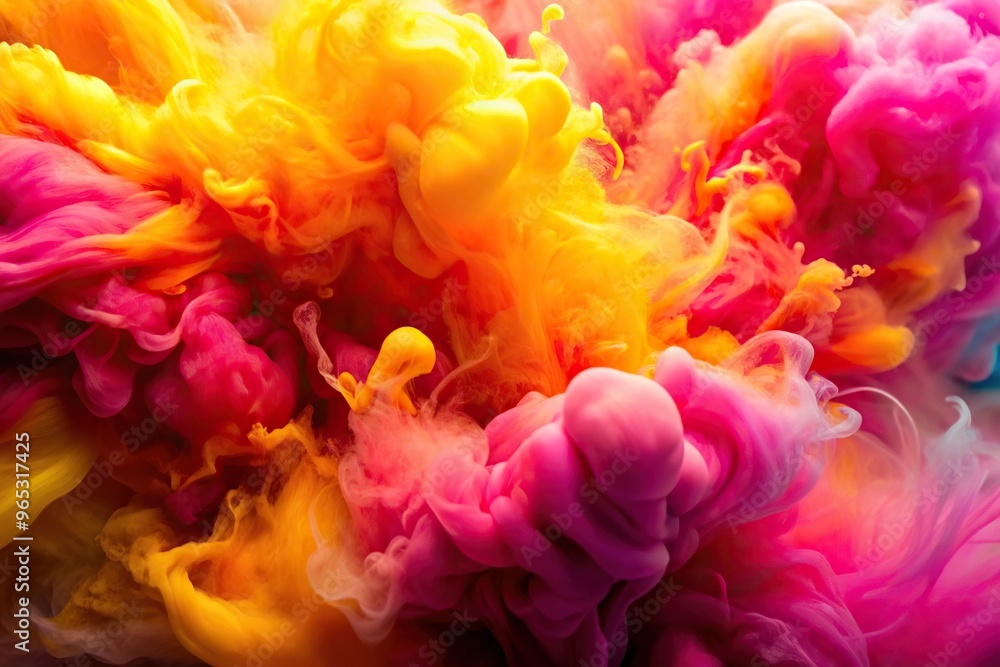 A vibrant and creative abstract background featuring a macro close up of pink and yellow watercolor paint blending beautifully creating a visually striking piece of art, colors, pink A vibrant and creative abstract background featuring a macro close up of pink and yellow watercolor paint blending beautifully creating a visually striking piece of art, colors, pink