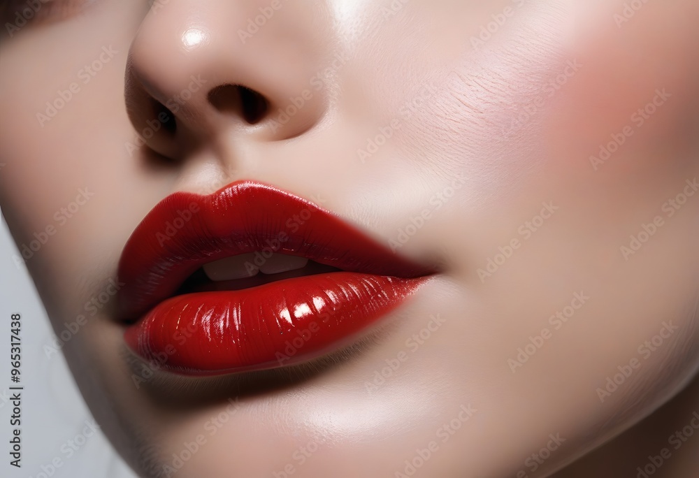 Fototapeta premium Close-up shot of beautiful woman lips