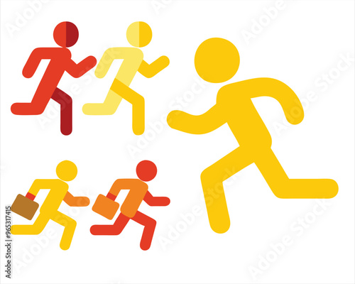 Running and walking people icons set. running vector, running icon, running illustration. Adobe vector. EPS 10.