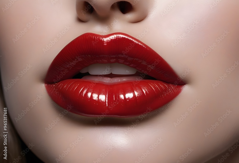 Obraz premium Close-up shot of beautiful woman lips
