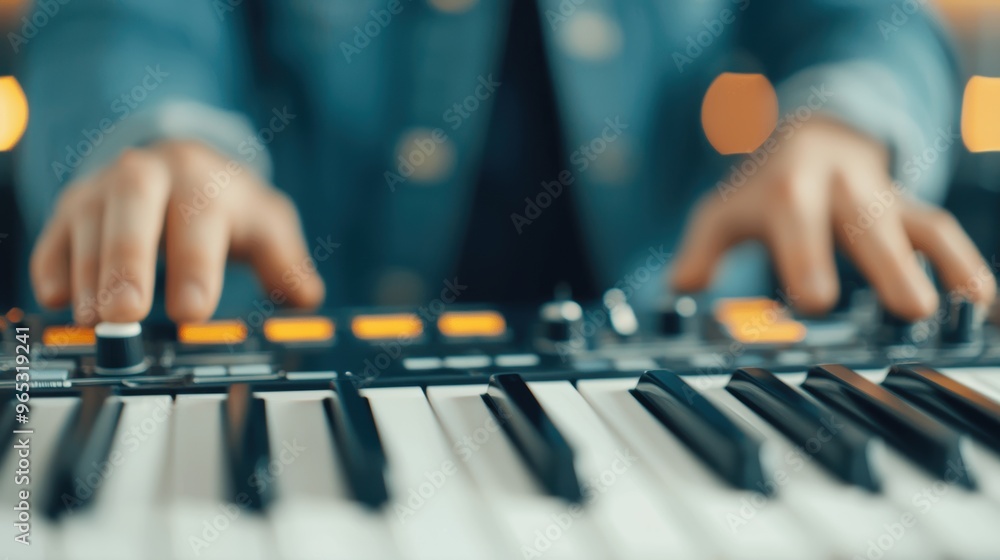 Obraz premium Symphony of Oil: Musicians Crafting Inspired Compositions in the Rhythm of the Industry | High Detail 8K Image with Copy Space