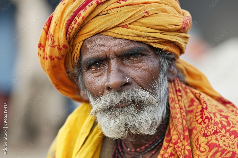 Indian man tradition turban headscarf. Indian man tradition turban headscarf.