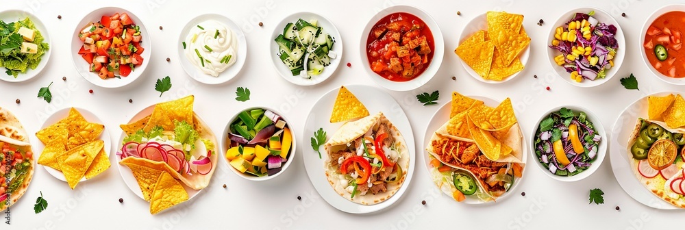 different plates withb various dishes of shawarma different plates withb various dishes of shawarma