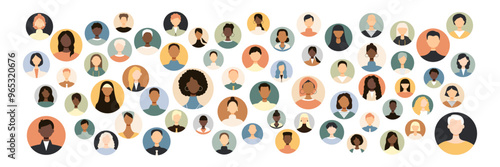 Diversity concept. Various people's avatars.