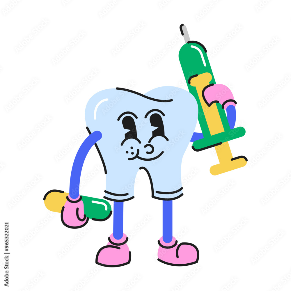 Naklejka premium Dental Care Character Illustration