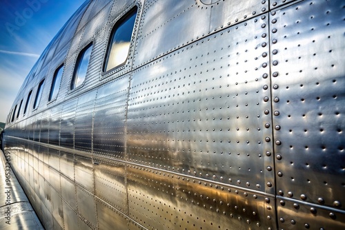 surface, texture, low angle, airplane industry, metallic, aviation, airplane, mechanical, aerospace, Textured metal aluminum surface of an aircraft fuselage shown from a low angle view