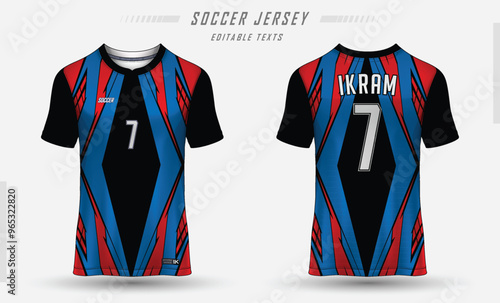 Sports Jersey Soccer Football Cricket  BlackRedRoyal