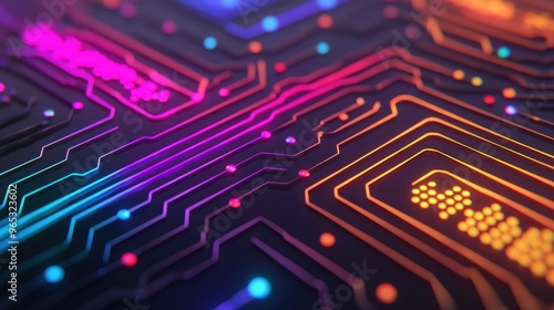 Wallpaper Mural Quantum Computing Simulation with Vibrant Energy Streams in Ultra HD Torontodigital.ca