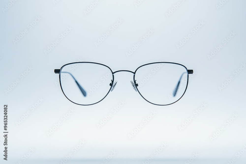 Black Eyeglasses with Clear Lenses on a White Background Black Eyeglasses with Clear Lenses on a White Background