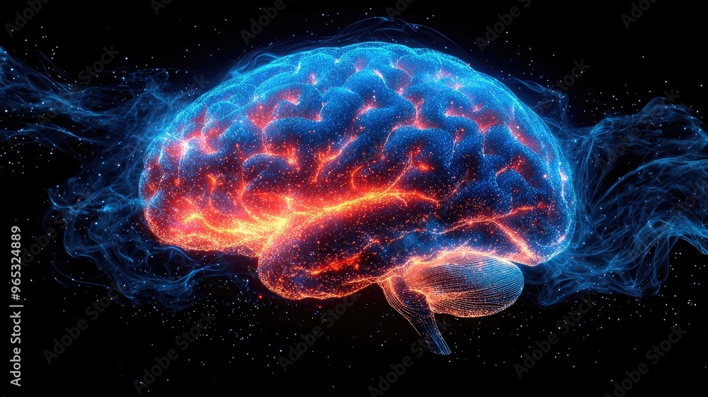 Radiant intelligence: glowing human brain, the spark of knowledge and the power of neural connections, the brains role as the center of consciousness and intellectual brilliance Radiant intelligence: glowing human brain, the spark of knowledge and the power of neural connections, the brains role as the center of consciousness and intellectual brilliance