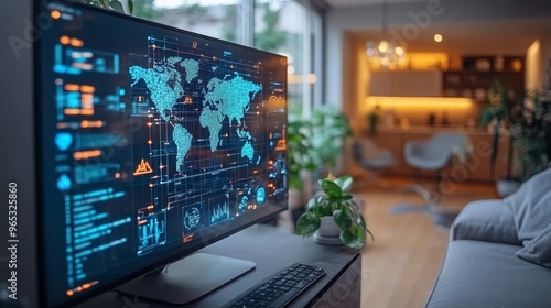 Wallpaper Mural The future of health monitoring with wearable biosensors in a tech-savvy living room environment Torontodigital.ca