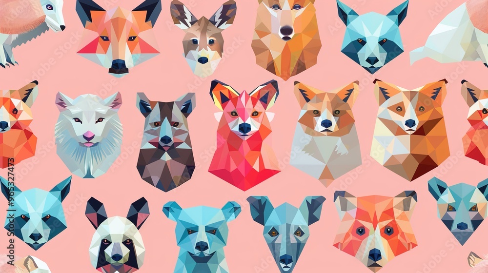 Geometric animal pattern wallpaper Geometric animal pattern wallpaper