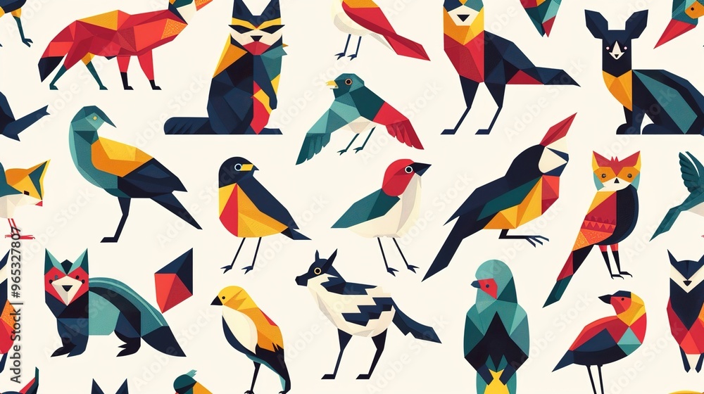Geometric animal pattern wallpaper Geometric animal pattern wallpaper