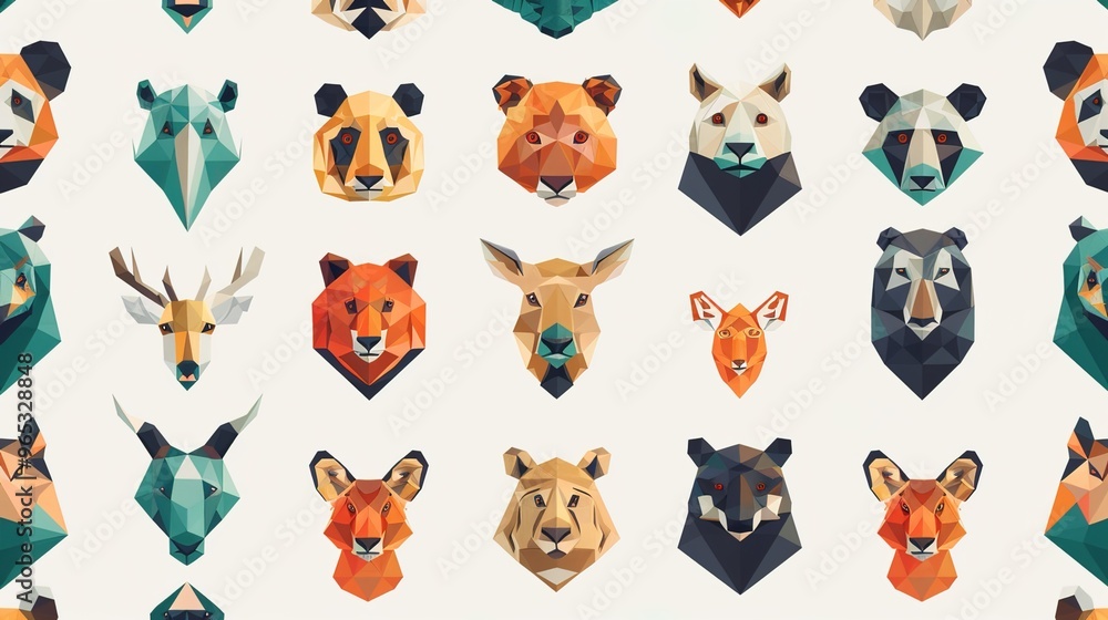 Geometric animal pattern wallpaper Geometric animal pattern wallpaper