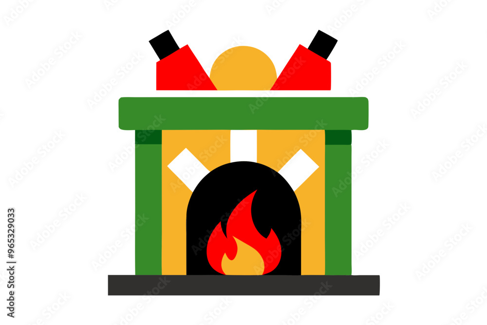 Fototapeta premium illustration of a burning stove