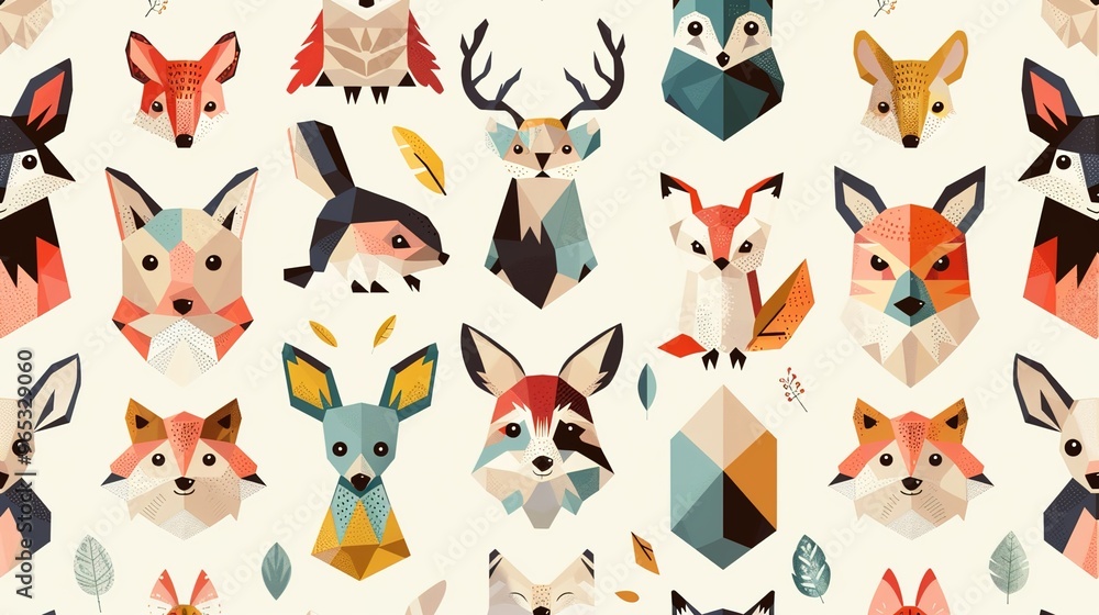 Geometric animal pattern wallpaper Geometric animal pattern wallpaper